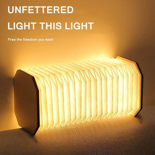 USB Rechargeable Retro Accordion Wooden LED Lamp - MaviGadget