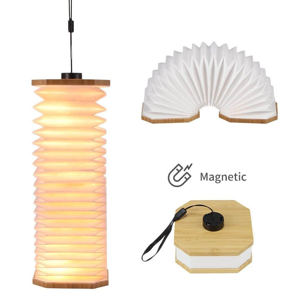 USB Rechargeable Retro Accordion Wooden LED Lamp - MaviGadget