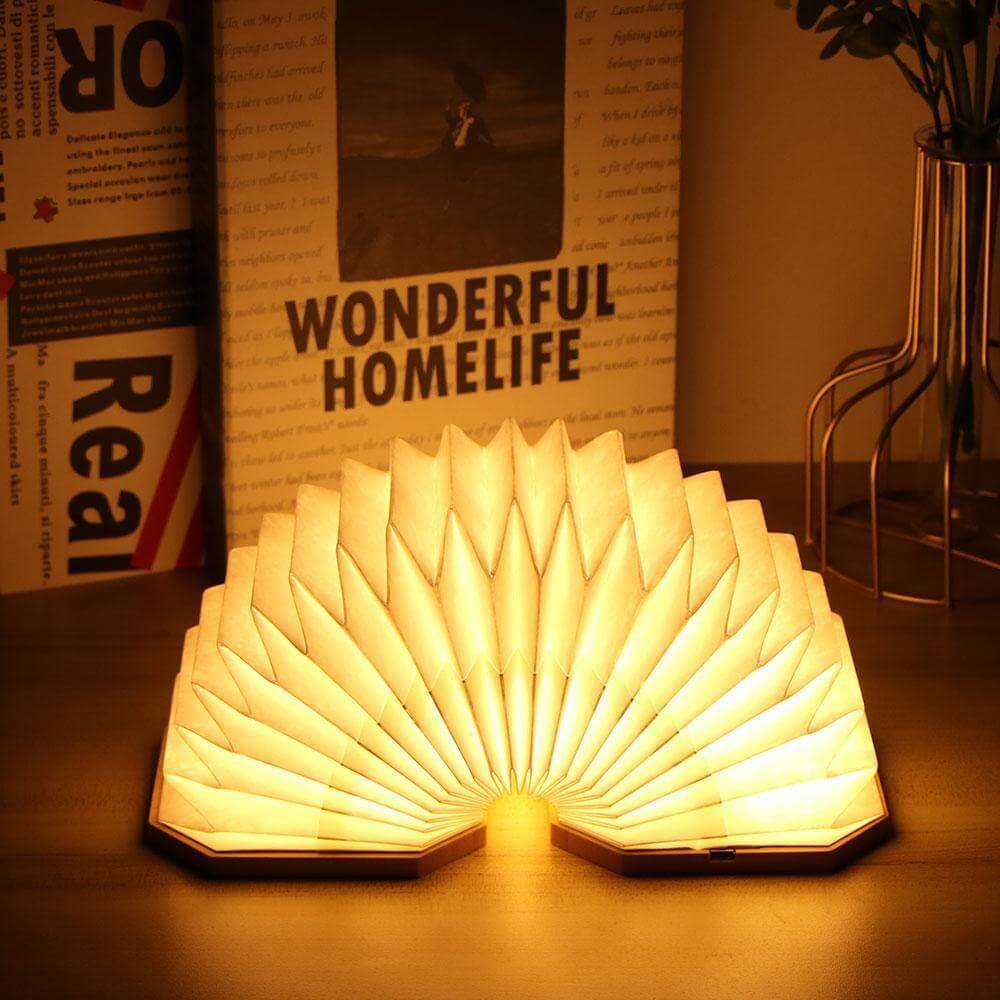 USB Rechargeable Retro Accordion Wooden LED Lamp - MaviGadget