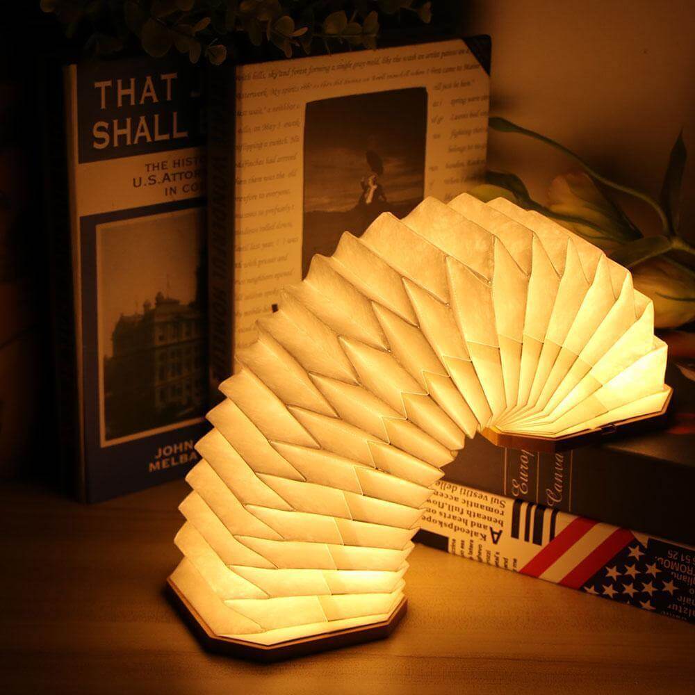 USB Rechargeable Retro Accordion Wooden LED Lamp - MaviGadget