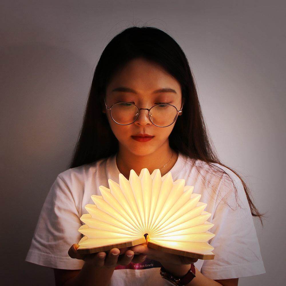 USB Rechargeable Retro Accordion Wooden LED Lamp - MaviGadget