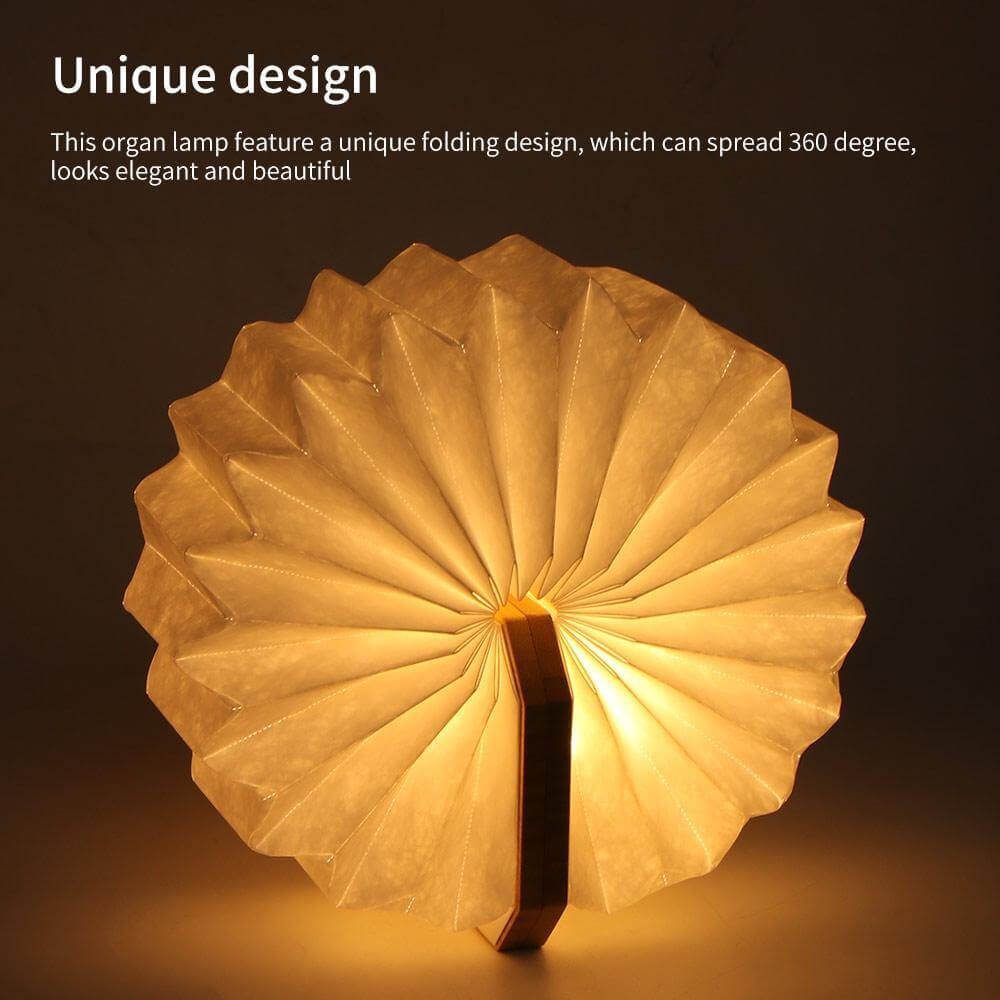 USB Rechargeable Retro Accordion Wooden LED Lamp - MaviGadget