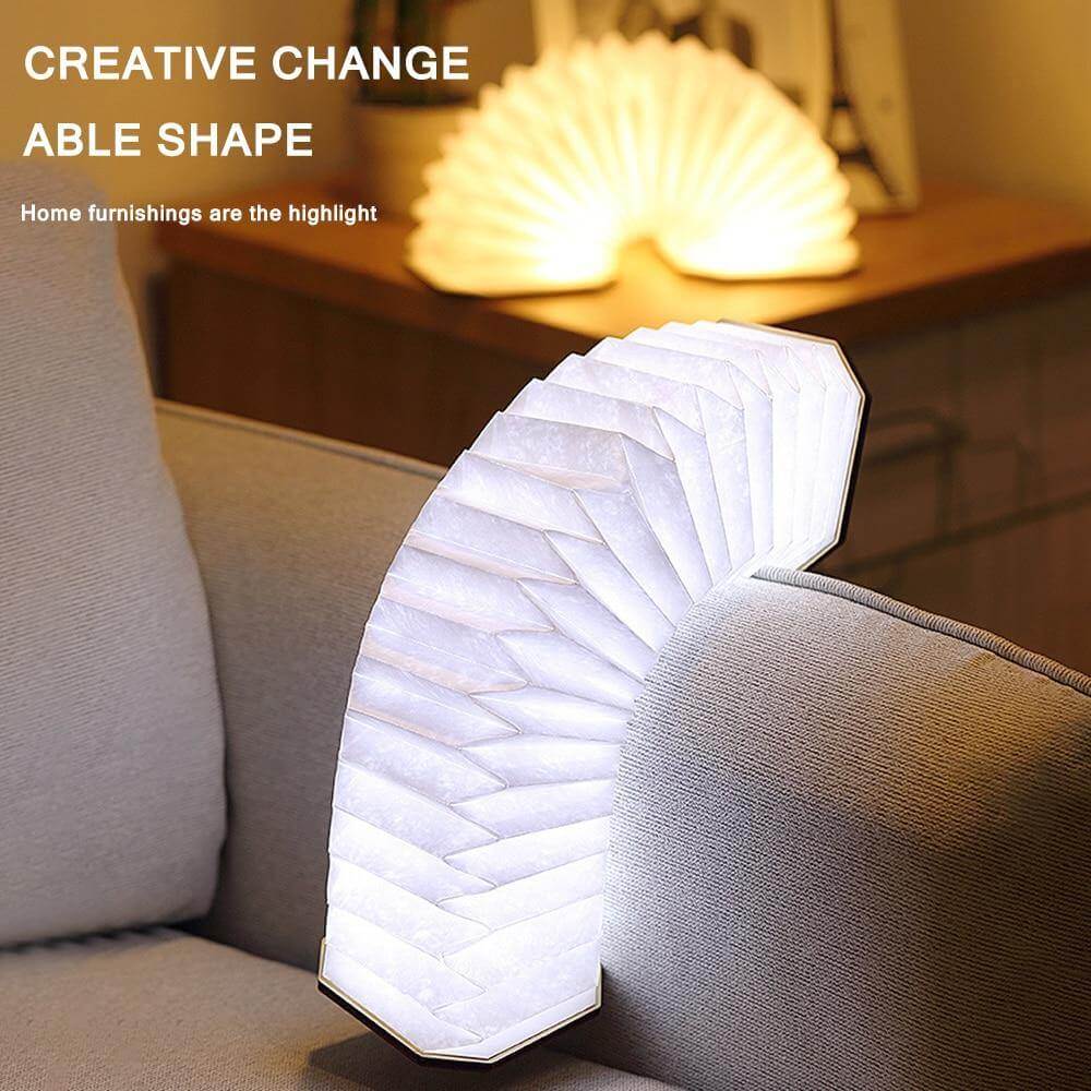 USB Rechargeable Retro Accordion Wooden LED Lamp - MaviGadget