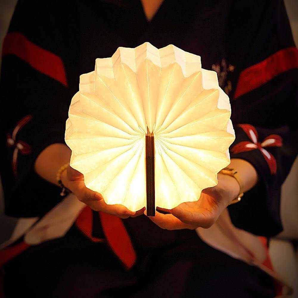 USB Rechargeable Retro Accordion Wooden LED Lamp - MaviGadget