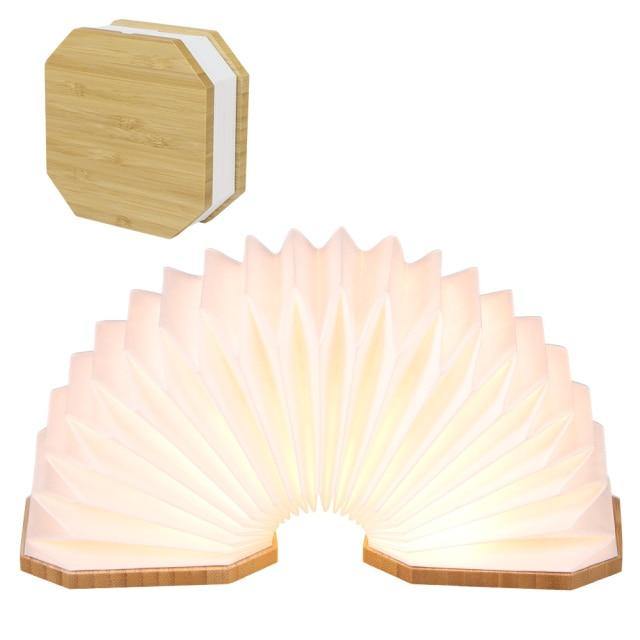 USB Rechargeable Retro Accordion Wooden LED Lamp - MaviGadget