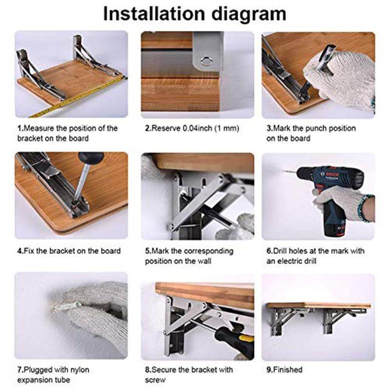 2PCS Triangle Folding Wall Mounted Shelf - MaviGadget