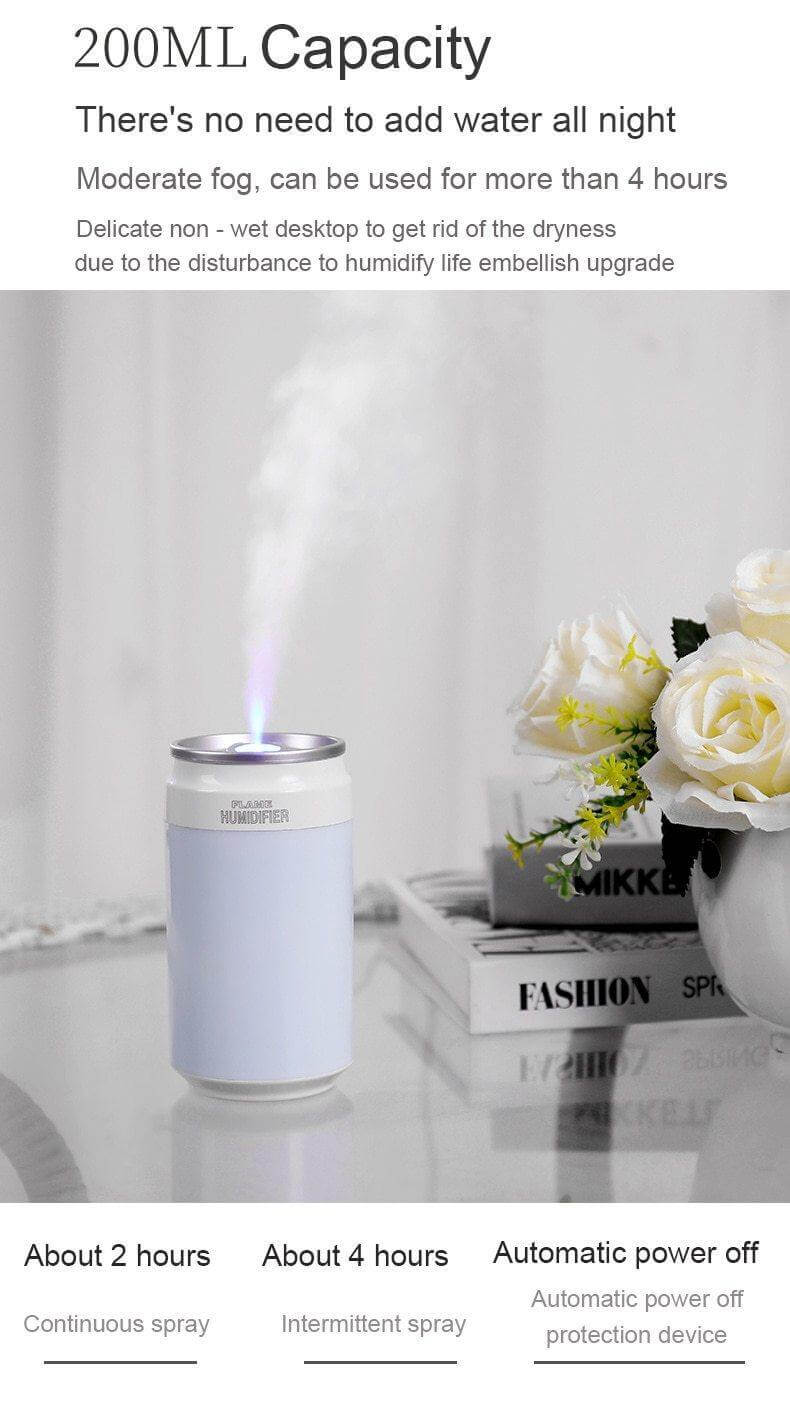 Portable Ultrasonic Bottle Air Humidifier with Mini Lamp - MaviGadget