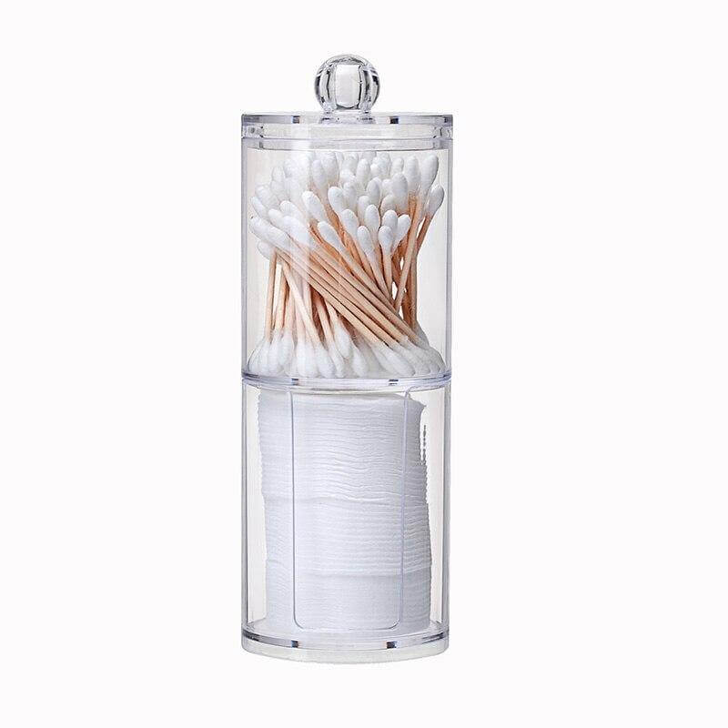 Transparent Round Style Makeup Cotton Box - MaviGadget