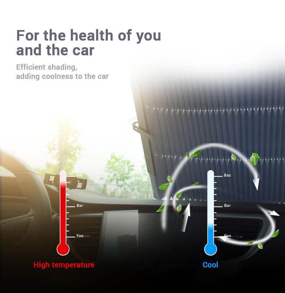 Car Retractable Automatic Windshield UV Blocking Sunshade - MaviGadget