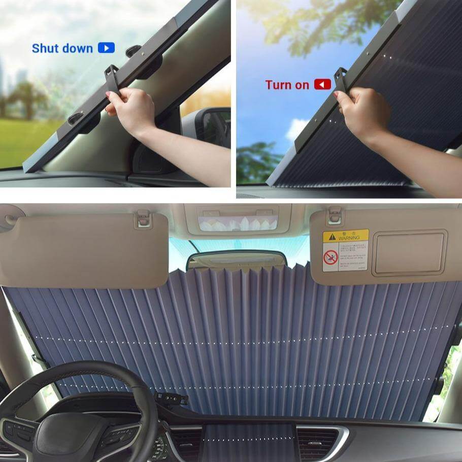 Car Retractable Automatic Windshield UV Blocking Sunshade - MaviGadget