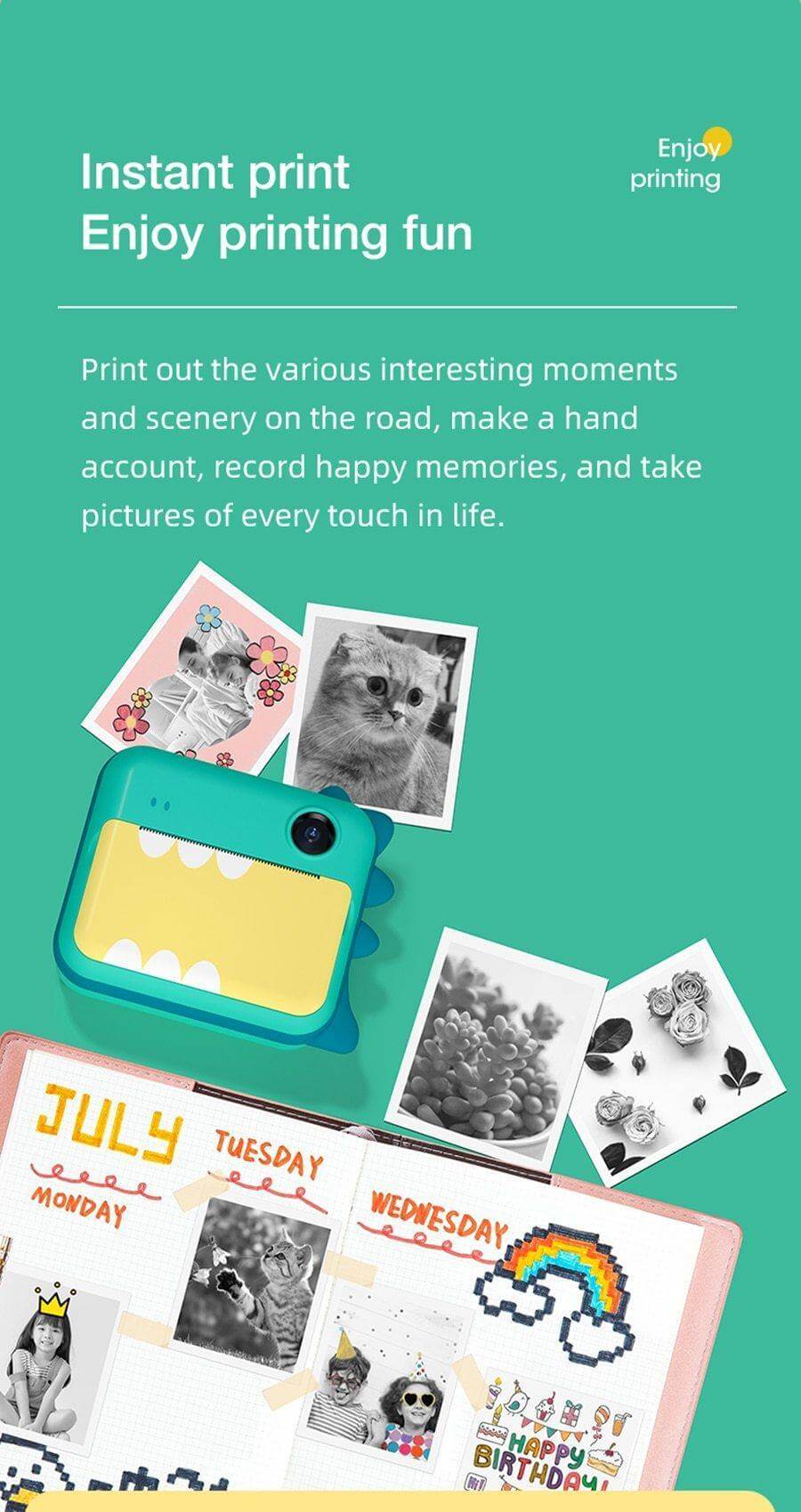 Pastel Instant Print Digital Camera Printer - MaviGadget
