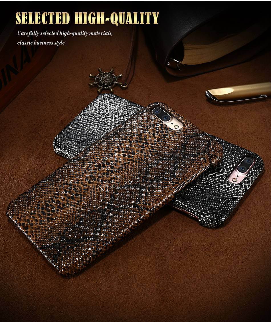 Luxury Crocodile Snake Leather Case For Iphone - MaviGadget