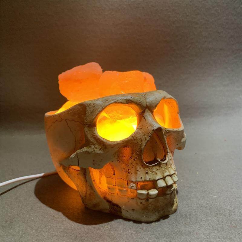 Skull Head Shaped Crystal Salt LED Night Light - MaviGadget