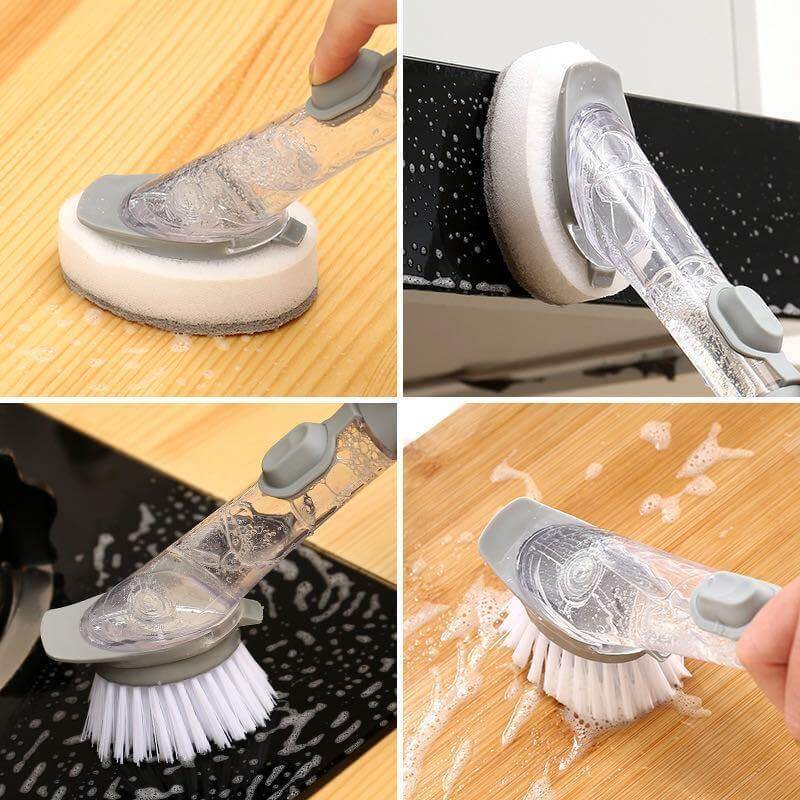 2in1 Liquid Dispenser Dish Washing Brush - MaviGadget