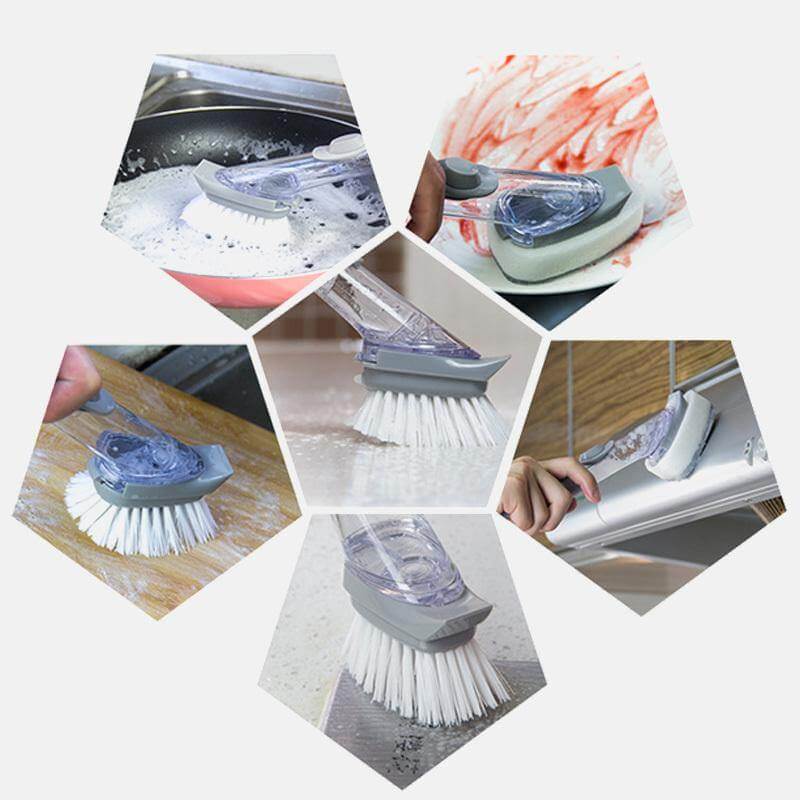 2in1 Liquid Dispenser Dish Washing Brush - MaviGadget