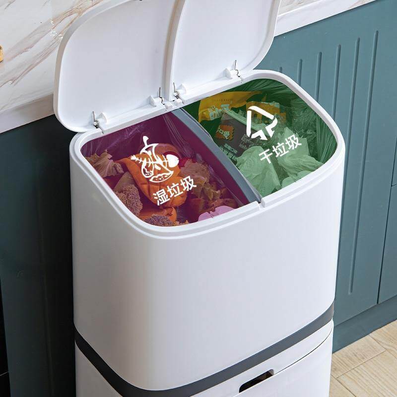 Large Double-Layer Garbage Can with Wheel - MaviGadget