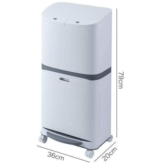 Large Double-Layer Garbage Can with Wheel - MaviGadget