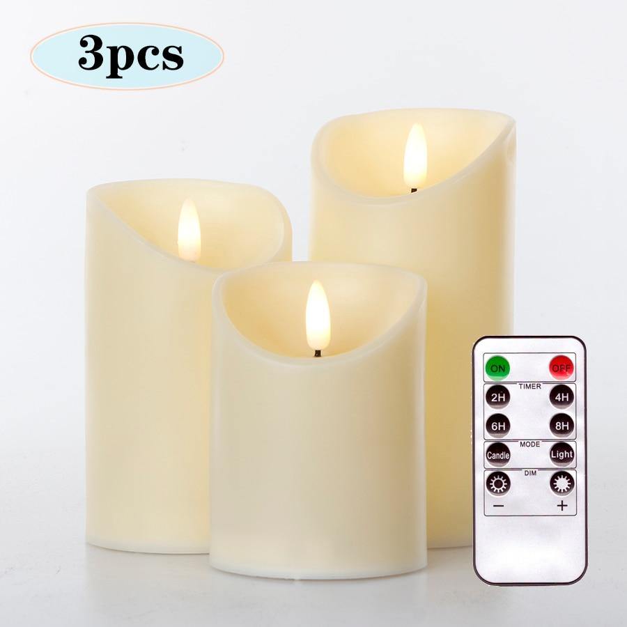 3pcs Remote Control LED Flameless Candle - MaviGadget