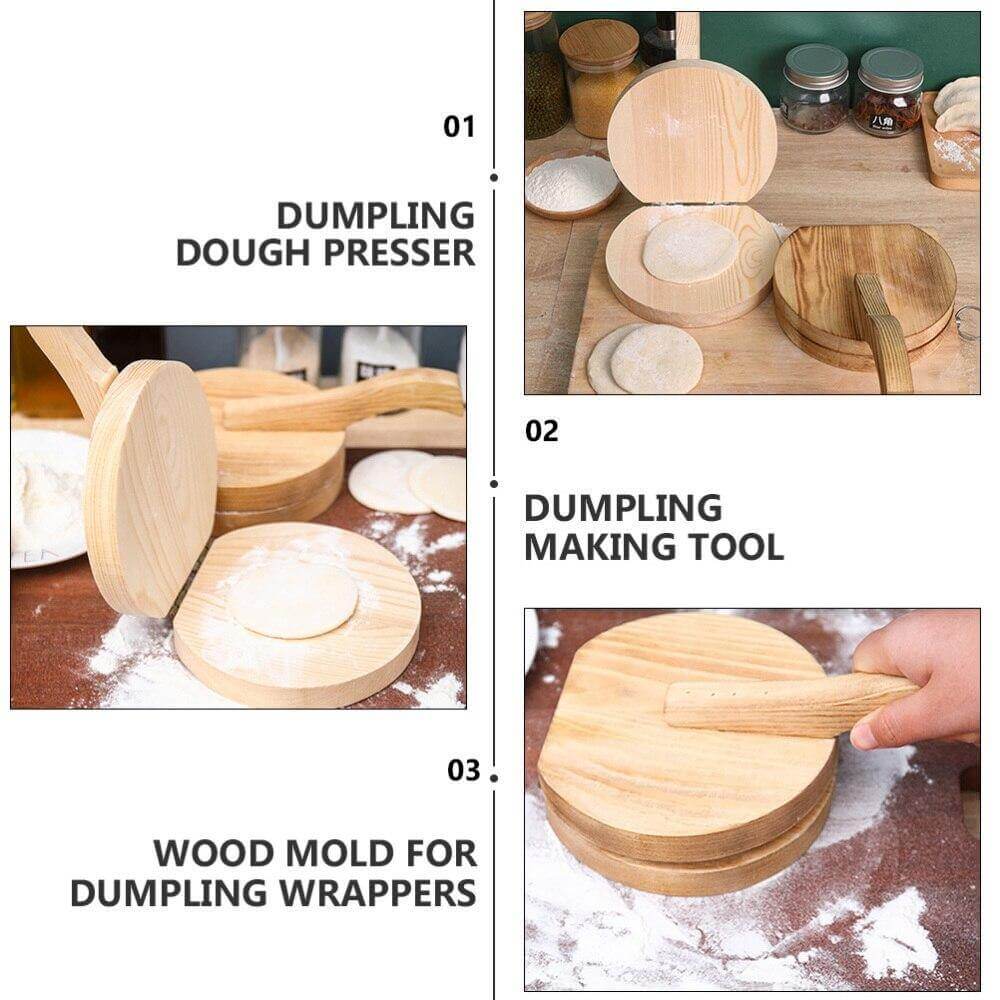 Wooden Mini Dough Pressing Tool Presser - MaviGadget