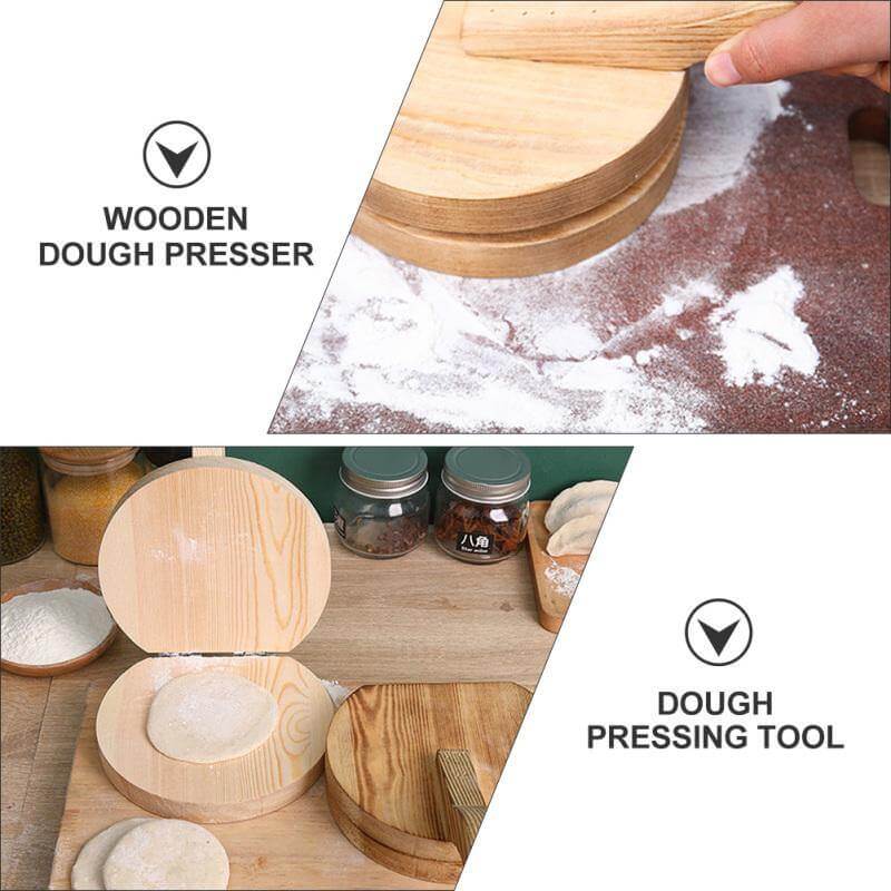 Wooden Mini Dough Pressing Tool Presser - MaviGadget