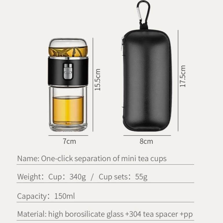 Double Glass Portable Eco-Friendly Tea Infuser - MaviGadget