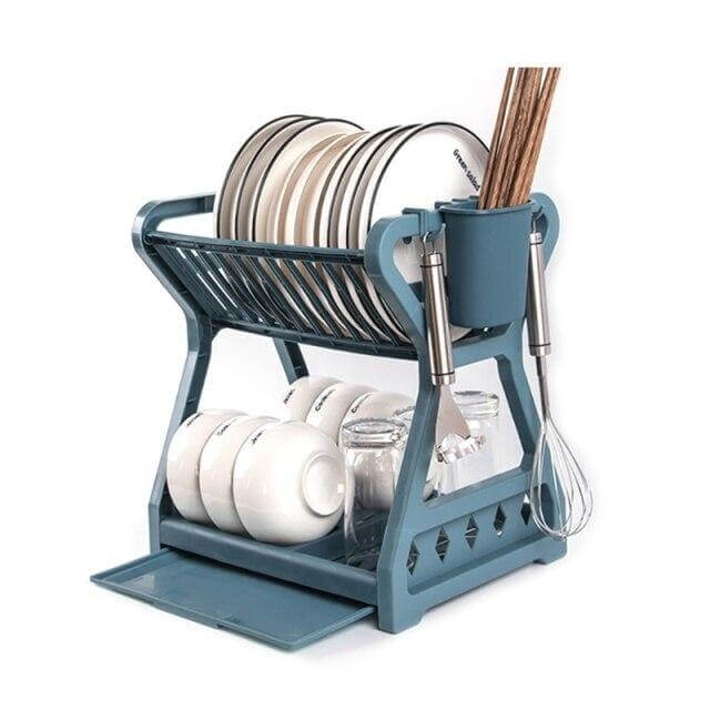 Double-layer Multifunctional Countertop Sink Dish Drying Rack - MaviGadget