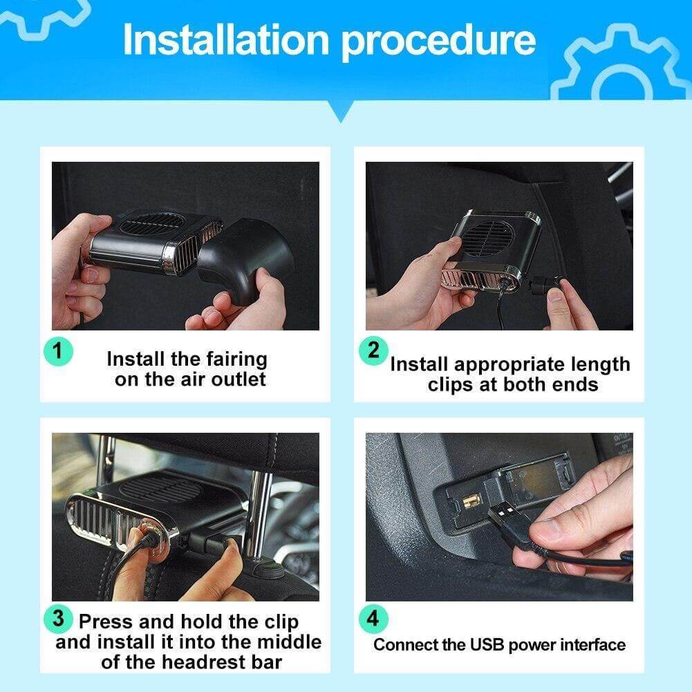 Car Back Seat Cooler USB Air Fan - MaviGadget