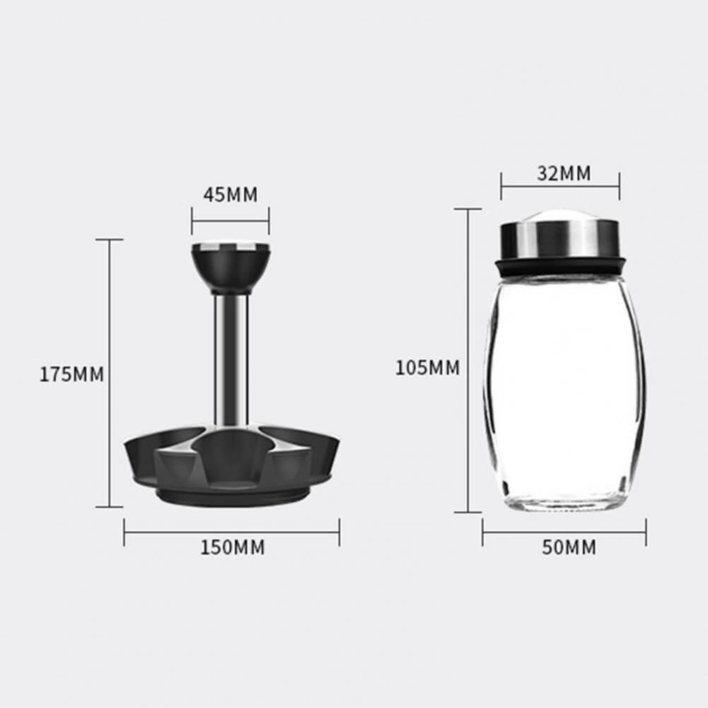 Smart Rotating Stainless Steel Glass Seasoning Set - MaviGadget