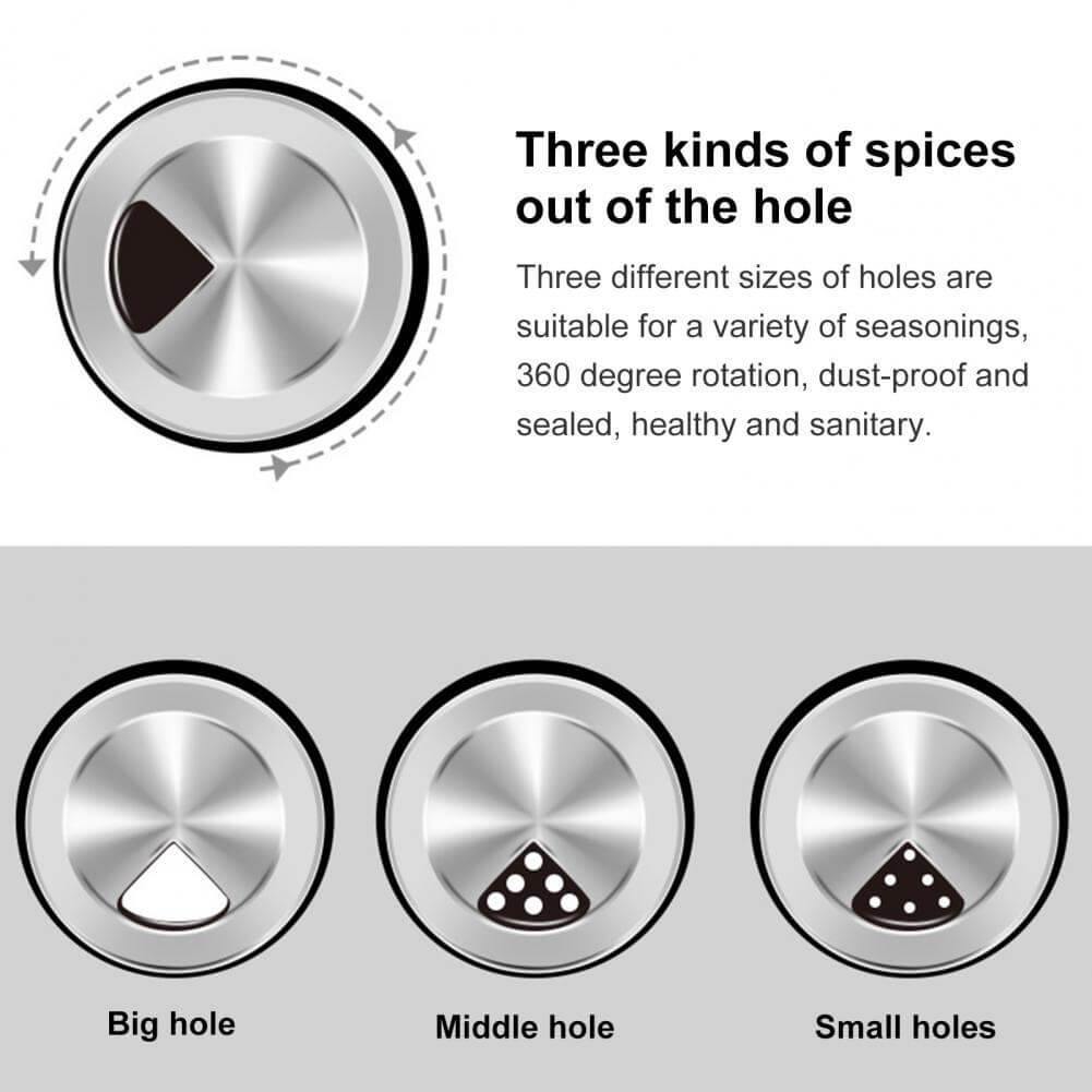 Smart Rotating Stainless Steel Glass Seasoning Set - MaviGadget