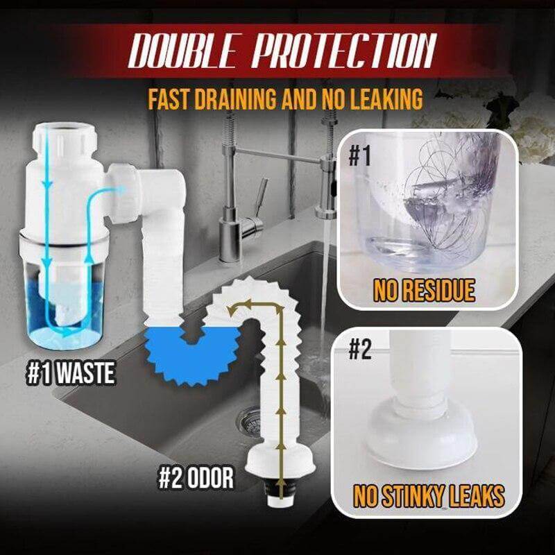 Odor-free Bathroom Kitchen Expandable Filter Pipe - MaviGadget