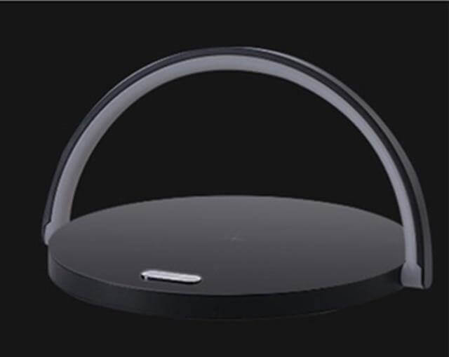 Wooden Base Wireless Charger Speaker Table Lamp - MaviGadget