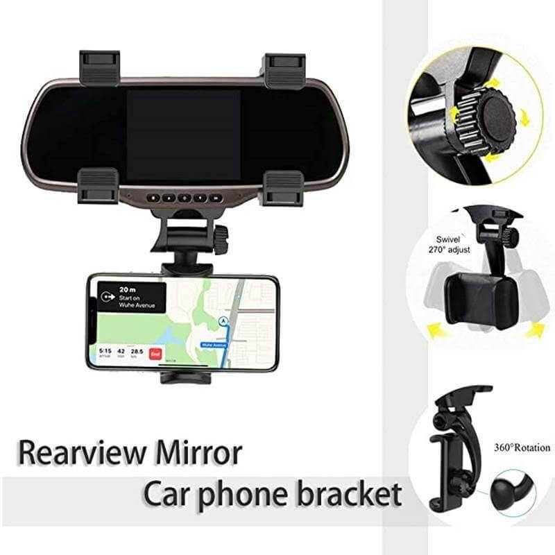 Universal Car Rearview Mirror Phone Holder - MaviGadget