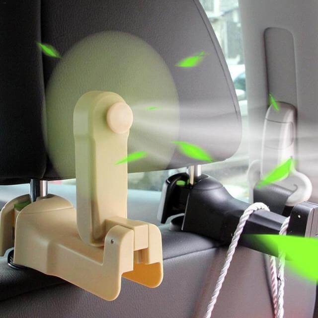 Universal Adjustable Car Headrest Fan with Hook - MaviGadget