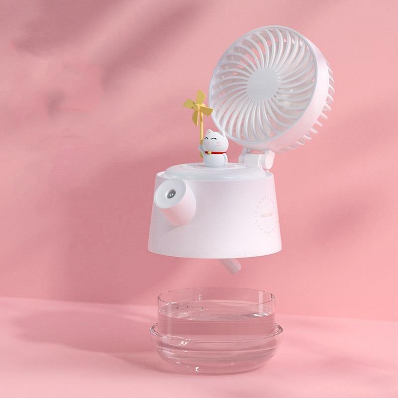 Portable Desktop Night Light Humidifier Fan - MaviGadget