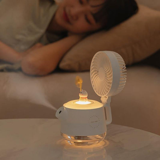 Portable Desktop Night Light Humidifier Fan - MaviGadget