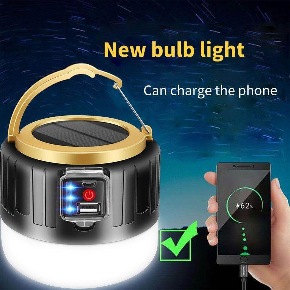 Outdoor Waterproof Solar Rechargeable Camping LED Lamp - MaviGadget