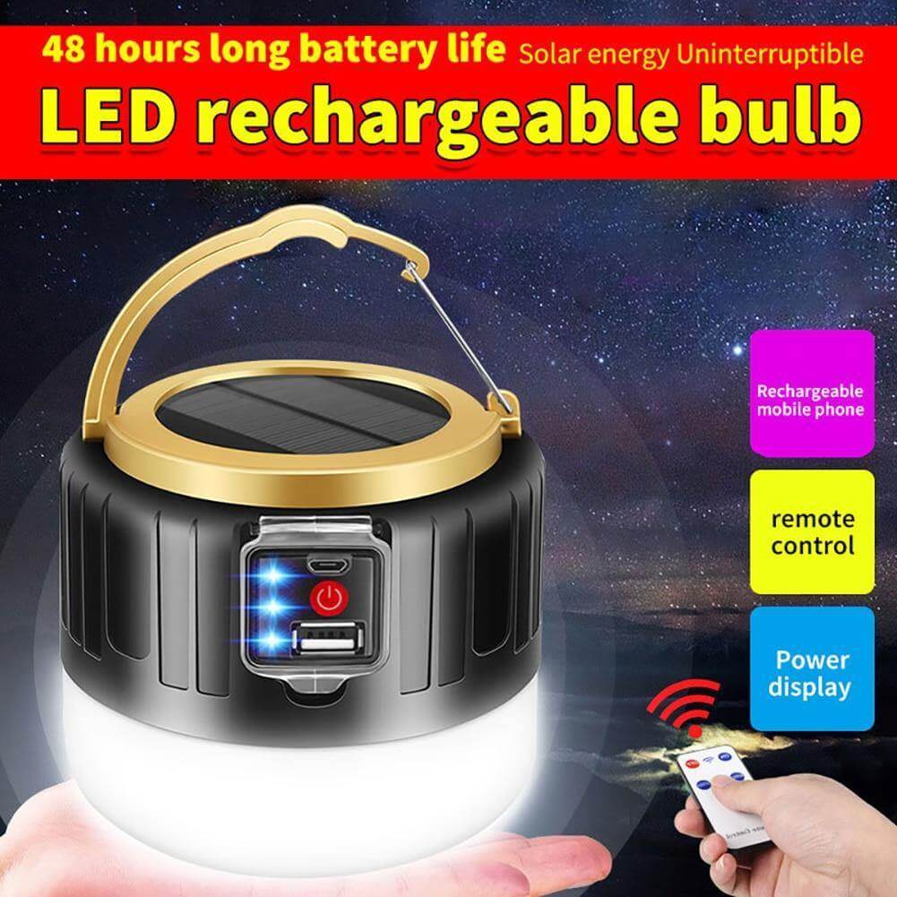 Outdoor Waterproof Solar Rechargeable Camping LED Lamp - MaviGadget