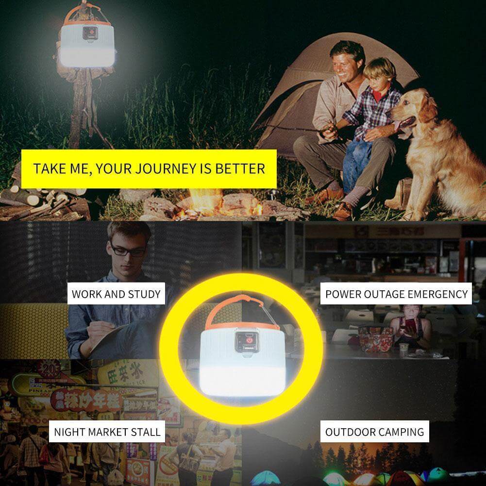 Outdoor Waterproof Solar Rechargeable Camping LED Lamp - MaviGadget