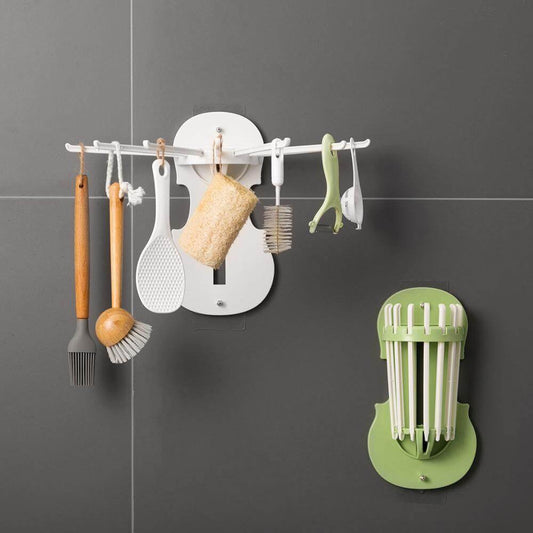 No-Drill Foldable Wall-Mounted Kitchen Storage Rack - MaviGadget