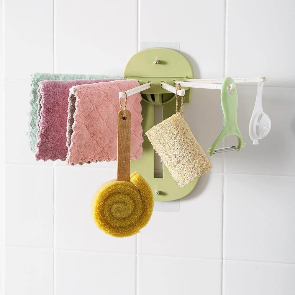 No-Drill Foldable Wall-Mounted Kitchen Storage Rack - MaviGadget