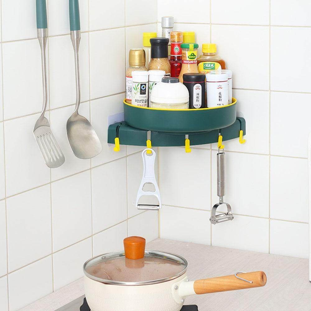Triangle Wall-mounted Corner Kitchen Organizer Storage Rack - MaviGadget