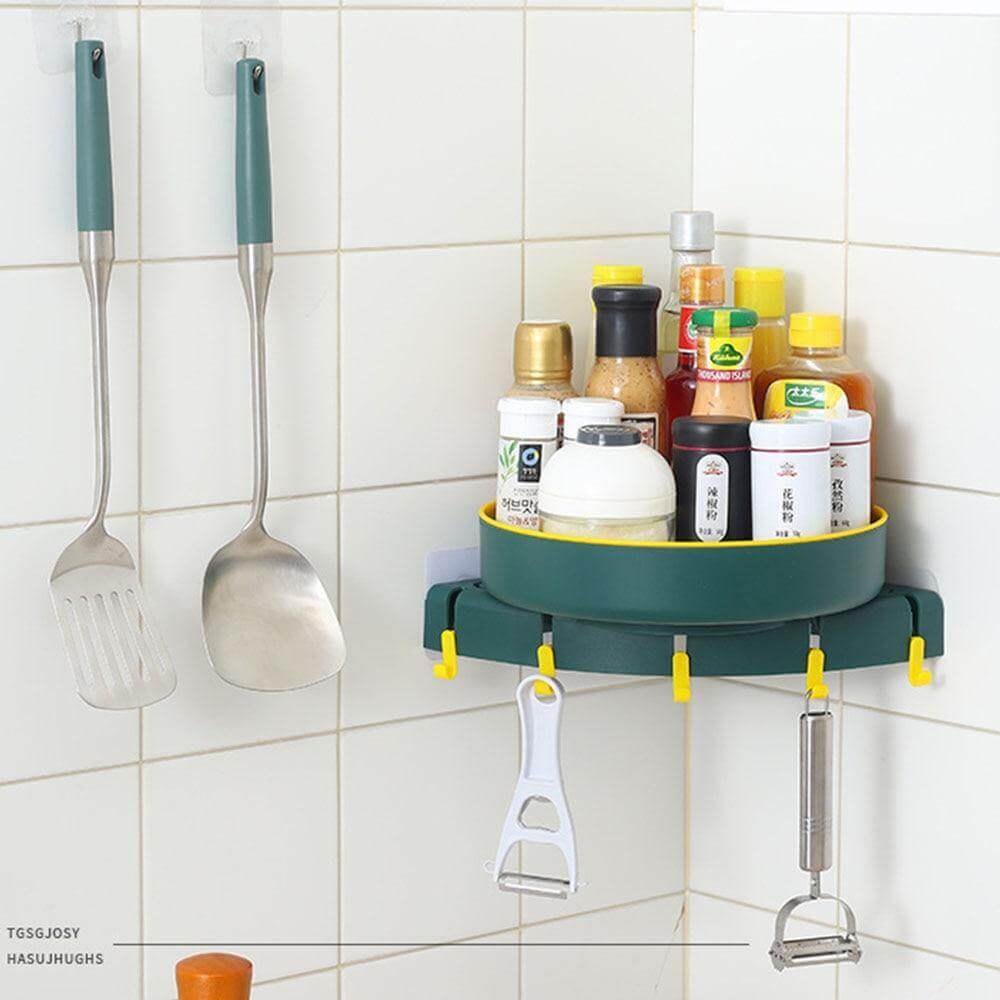 Triangle Wall-mounted Corner Kitchen Organizer Storage Rack - MaviGadget