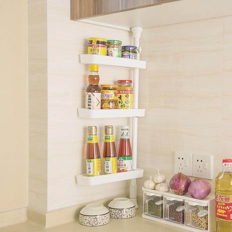 Punch Free Rotating 3-Layer Kitchen Spice Organizer - MaviGadget