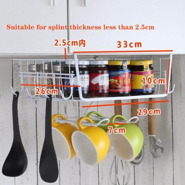 Easy Hang Kitchen Cabinet Storage Organizer Rack - MaviGadget