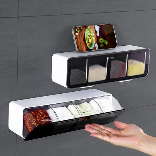 Wall-Mounted Spice Seasoning Jar Rack - MaviGadget