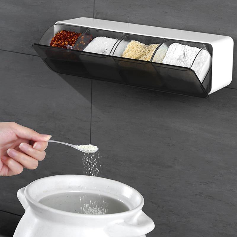 Wall-Mounted Spice Seasoning Jar Rack - MaviGadget
