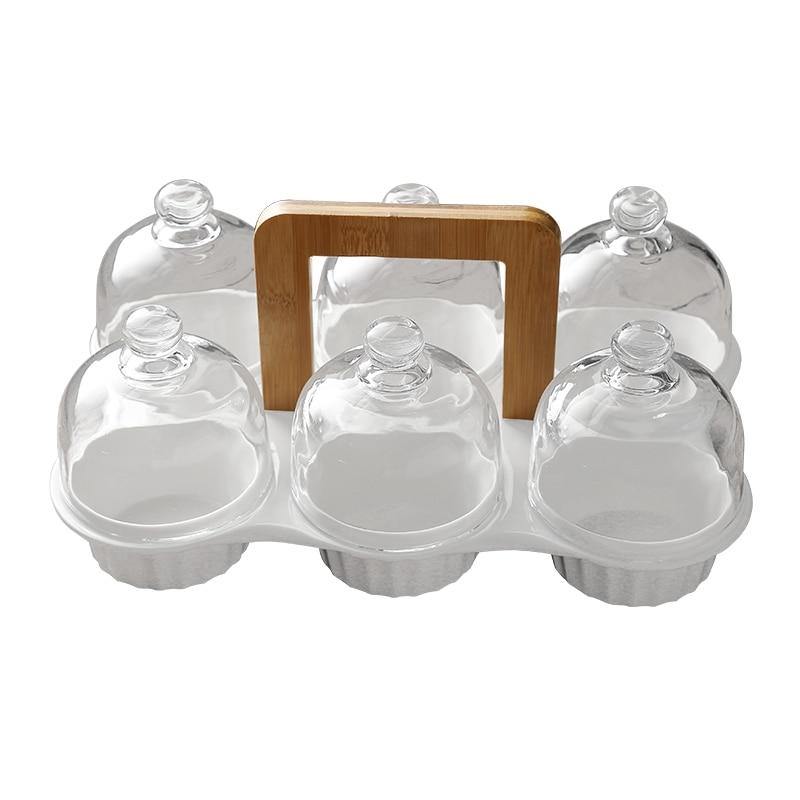 Ceramic Glass Lid Snack Plate - MaviGadget