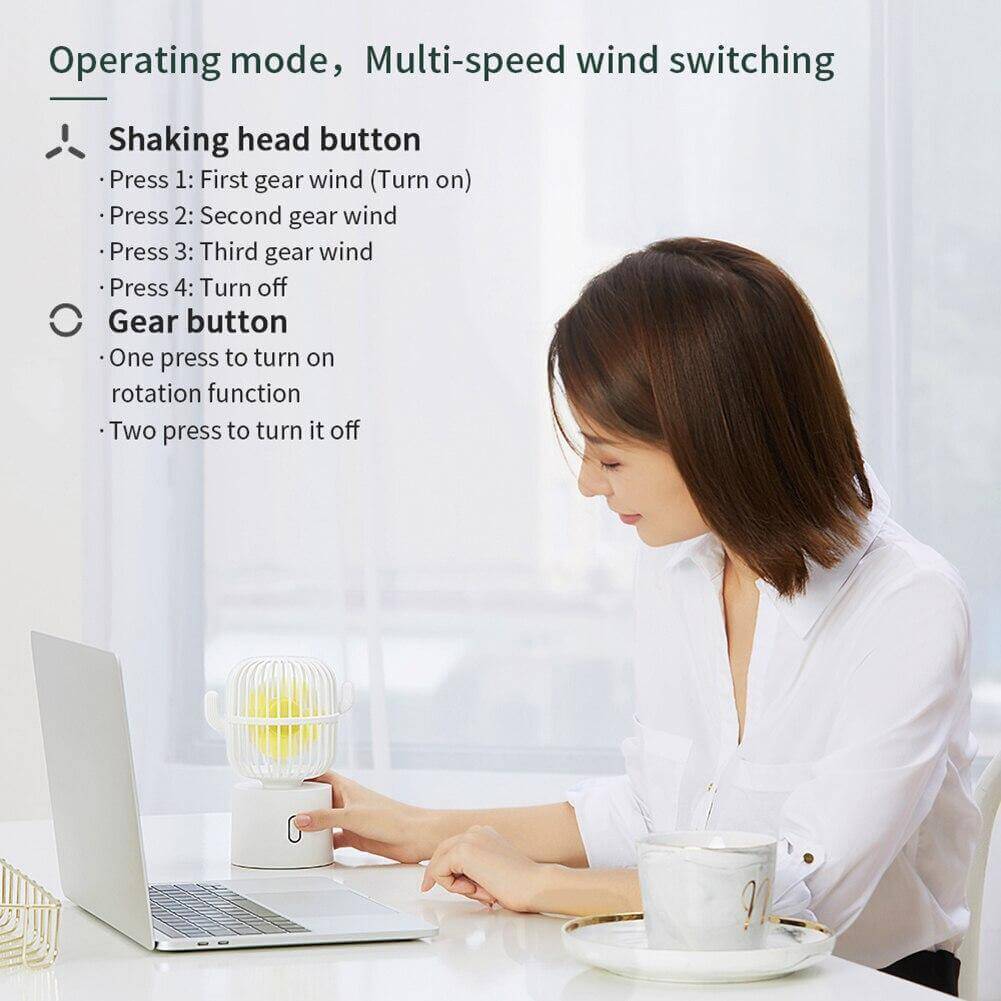 Rechargeable USB Portable Mini Cactus Fan - MaviGadget