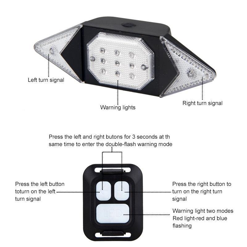 Smart Remote Control Bike Turning Light - MaviGadget