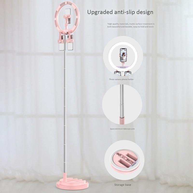 3 Modes Dimmable Foldable LED Selfie Round Light - MaviGadget